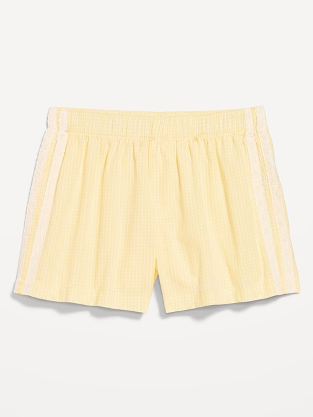 Yellow eyelet detail boxer shorts